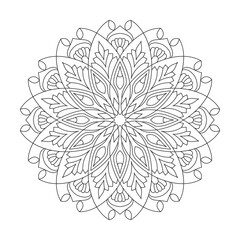  Tranquil whirls mandala coloring book page for kdp book interior