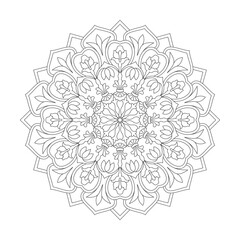 Zen blossoms mandala coloring book page for kdp book interior