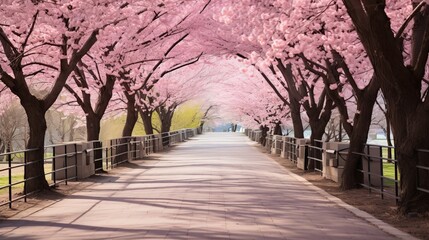 Obraz premium dazzling spring landscape vibrant blooming flowers and lush greenery under bright natural light