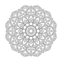 Blossoming beauty adult mandala coloring book page for kdp book interior