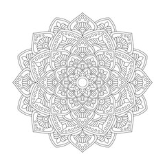 Serene sunburst adult mandala coloring book page for kdp book interior