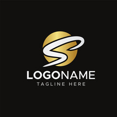 S letter logo on black color background, s letter, abstract designs