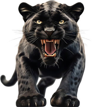 A close-up image of a panther. 