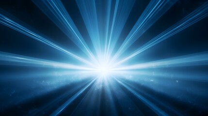 Fototapeta premium 3D Render of Light Blue Light Rays. Abstract Background