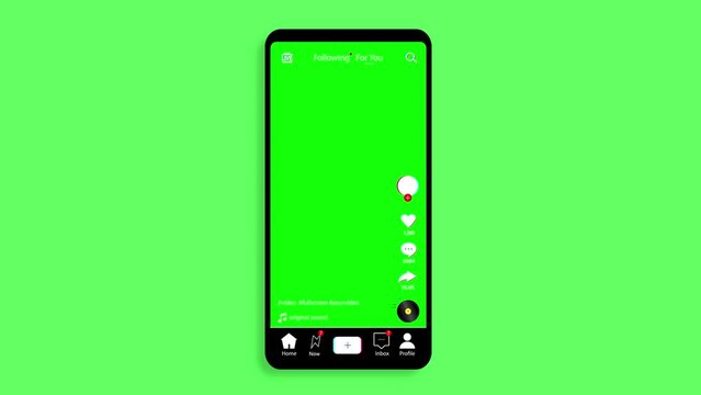 Social media template mobile interface, ui, app, web. Mobile interface. Background with vinyl disc and a lot of buttons. Verticalal animation on green background.