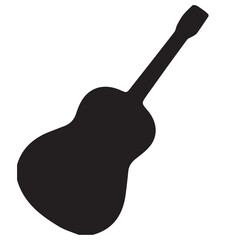 set of silhouettes of guitar