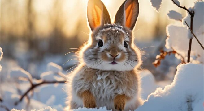 bunny in the snow footage