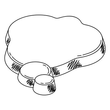 Sketch speech bubble. Image for design and decoration.