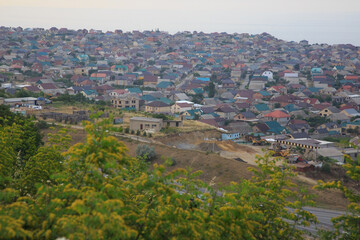 Top view of a small town, Izberbash, Dagestan.