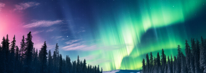 Aurora boreal. - obrazy, fototapety, plakaty