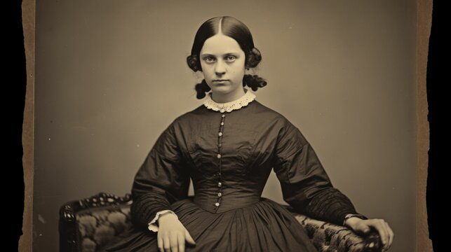 Photographs of women taken in collodion print style.