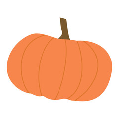 Flat colored autumn pumpkin icon Vector