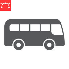 Bus glyph icon, transportation and vehicle, passenger bus vector icon, vector graphics, editable stroke solid sign, eps 10.