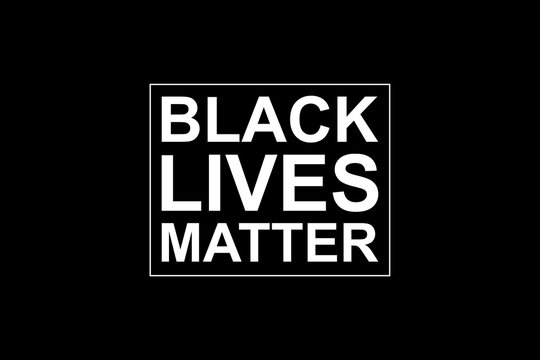 Black lives matter modern logo, banner, design concept, sign, with black and white text on a flat black background. 