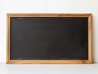 Empty chalkboard with wooden rustic frame mockcup, blackboard