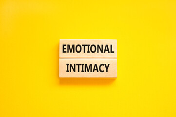 Emotional intimacy symbol. Concept words Emotional intimacy on beautiful wooden blocks. Beautiful...