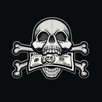 skeleton arm with money,  grunge vintage design t shirts