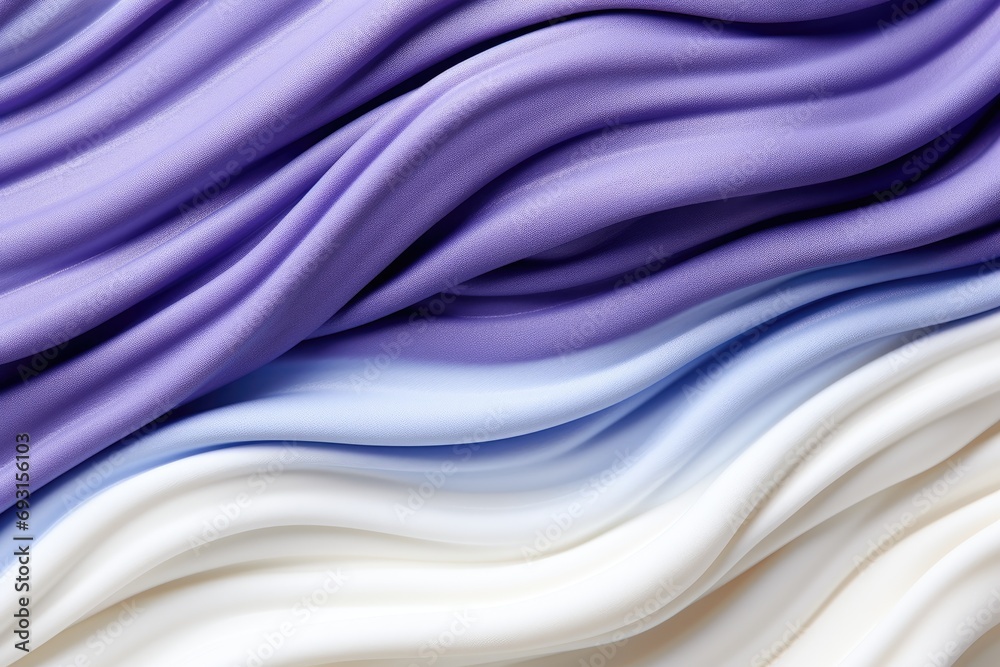 Poster A detailed view of a fabric featuring a close-up pattern of purple and white colors 