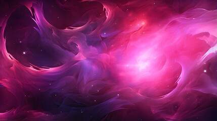 Hot Pink Cosmic Background with swirling Galaxies and Nebulae