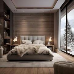 Fototapeta na wymiar alpine chic style living room interior design