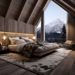 alpine chic style living room interior design