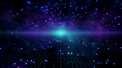 Obraz premium technology digital futuristic cyberspace grid background wallpaper