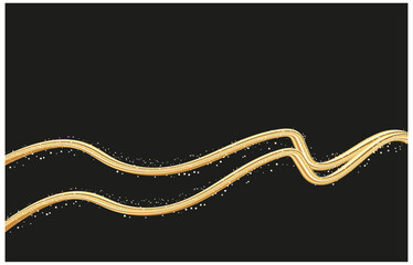 Gold decorative wave with spray dots