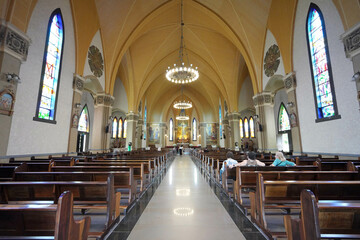 Interior of the church Our Lady of Lourdes in Canela Rio Grande do Sul, Brazil