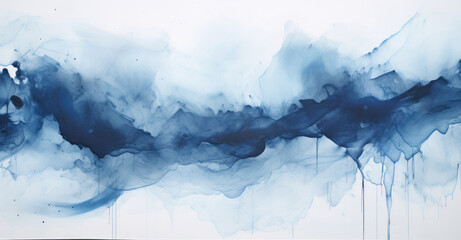 Elegant Ink Art for Moody Blue Watercolor Backdrop