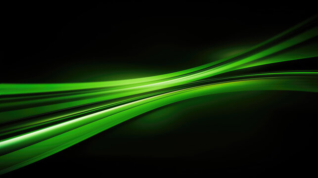 Abstract wallpaper of bright green lines before a dark background