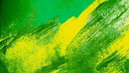 Foto op Canvas yellow green paint background texture with grunge brush strokes © Wayne