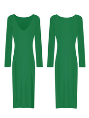 Green woman dress. vector illustration