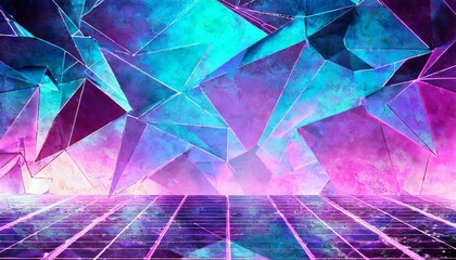 synthwave vaporwave retrowave retro futurism cyberpunk themed abstract holographic background
