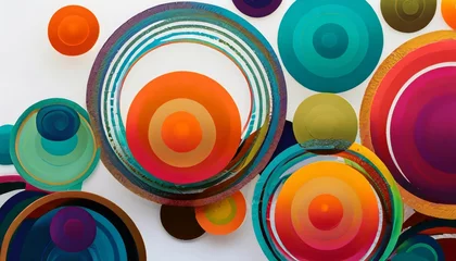 Foto op Plexiglas abstract background design with colorful circles © Wayne