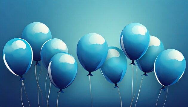 an image of blue ballons illustration on blue background presentation template ai generative