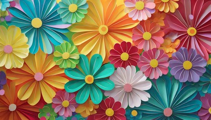 Fototapeta na wymiar groovy rainbow paper flower background