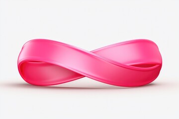 A Pink Ribbon on a White Background