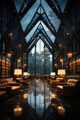 Obraz premium minimalism style library interior