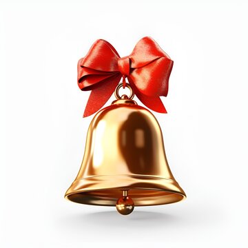 Etsy Golden Christmas Bell Template in Bronze Casting Style on White Background