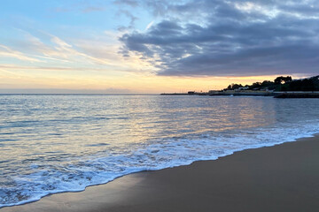 Obraz premium Beautiful sunset at the beach in Costa Brava, Catalonia, Spain