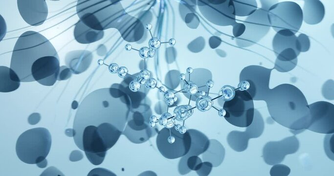 Fentanyl rotating molecular 3d structure ball-and-stick model, looped video opiate agonists