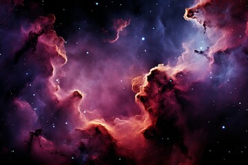Stunning space galaxy cloud illuminating night sky, revealing cosmic wonders through astronomy