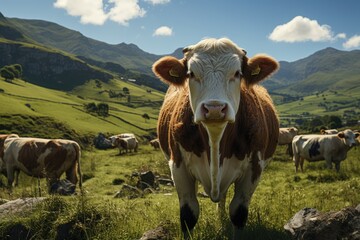 Fototapeta na wymiar a cows in the nature