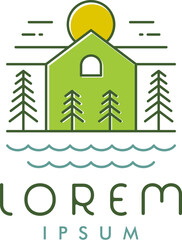 Lake House Logo Template