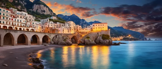 Zelfklevend Fotobehang Mediterraans Europa fascinating atrani: scenic landscape of amalfi coast's charming town