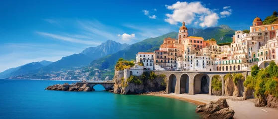 Papier Peint photo Europe méditerranéenne fascinating atrani: scenic landscape of amalfi coast's charming town