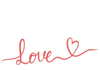 Naklejka na ściany i meble Hand drawn lettering of word LOVE. Vector illustration.