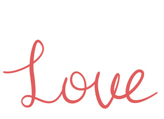Fototapeta na wymiar Hand drawn lettering of word LOVE. Vector illustration.
