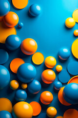 Abstract futuristic illustration background design in blue, yellow and orange colors.