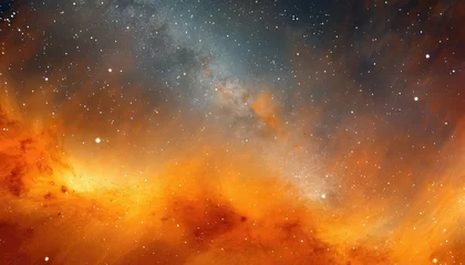 Badkamer foto achterwand vibrant orange colors stars and galaxy outer space sky night universe vibrant colorful starry banner background of starfield © Kendrick